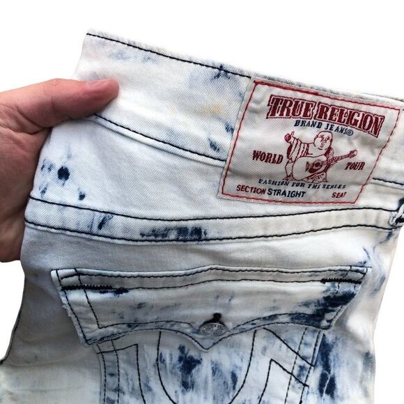 True Religion Jeans Size 36 STRAIGHT Blue/White - Picture 8 of 10